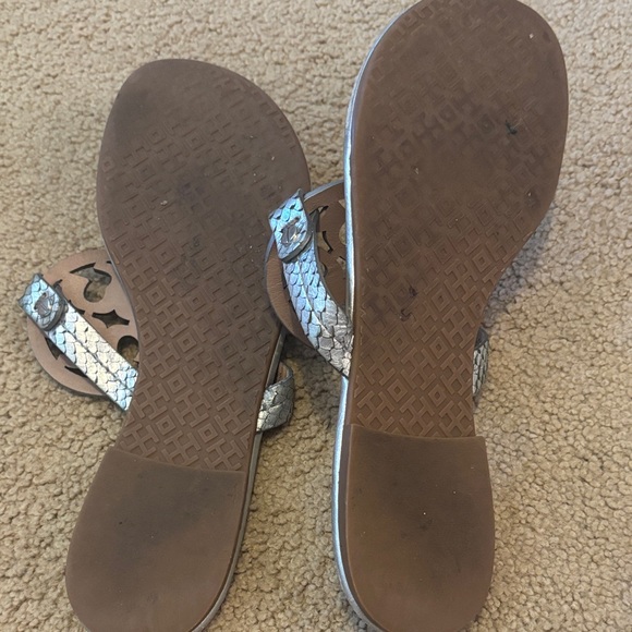 Tory Burch Metallic Silver Sandals - Picture 2 of 2